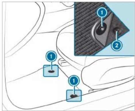 Mercedes-Benz GLE (2022) - Fitting/removing the floor mats - 1