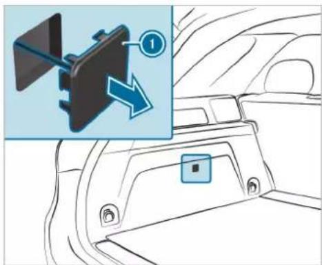 Mercedes-Benz GLE (2022) - Emergency release of the socket flap - 1