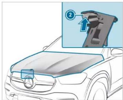 Mercedes-Benz GLE (2022) - Opening and closing the bonnet - 4