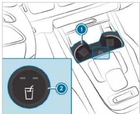 Mercedes-Benz GLE (2022) - Switching the cooling or heating function for the temperature-controlled cup holder on or off - 4
