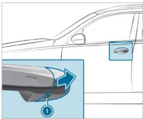 Mercedes-Benz GLE (2022) - Locking/unlocking the driver's door with the emergency key - 1