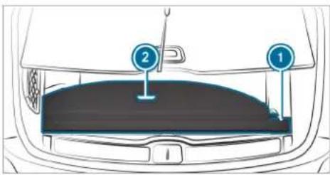 Mercedes-Benz GLE (2022) - Stowing the load compartment cover - 1