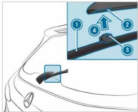 Mercedes-Benz GLE (2022) - Fitting the wiper blade - 1
