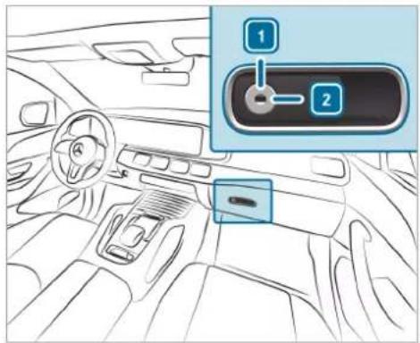 Mercedes-Benz GLE (2022) - Locking/unlocking the glove compartment - 2