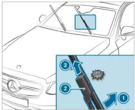 Mercedes-Benz GLE (2022) - Replacing the windscreen wiper blades (MAGIC VISION CONTROL) - 1
