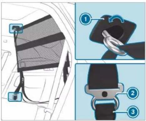 Mercedes-Benz GLE (2022) - Attaching/removing the partitioning net - 5