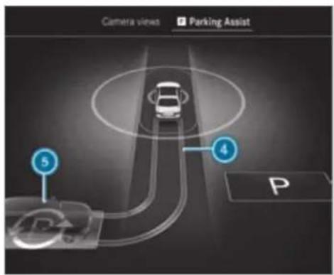 Mercedes-Benz S-Class (2022) - A WARNING Risk of accident due to objects located above or below the detection range of Active Parking Assist - 6