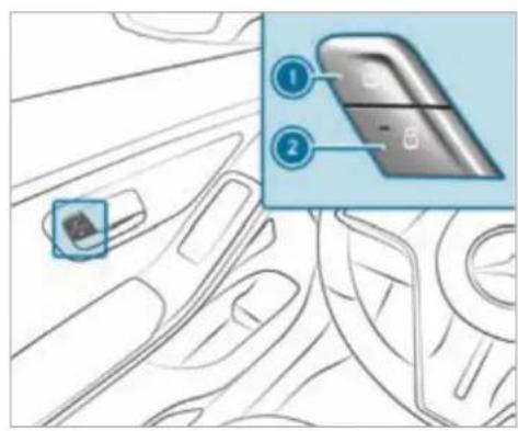 Mercedes-Benz S-Class (2022) - Centrally locking and unlocking the vehicle from the inside - 1