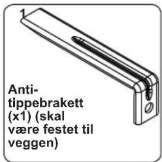 1 Anti- tippebrakett (x1) (skal vare festet til veggen)