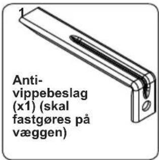 Anti- vippebeslag (x1) (skal fastgøres på væggen)