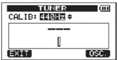 TUNER CALIB: 440Hz EXIT OSC.