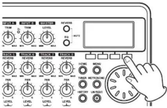 INPUT A TRIM IN MAX INPUT B TRIM IN MAX MASTER LEVEL MAX REVERB EQ MULTI INTUPE REVERB IN MAX TRACKER REVERB IN MAX REVERB IN MAX TRAVEL REVERB IN MAX PAN PAN PAN PAN PAN PAN PAN TUNER HISTORY UN/RDCS HOME MENU TURCH METHRONONE