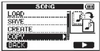 SONG LOAD SAVE CREATE COPY BACK