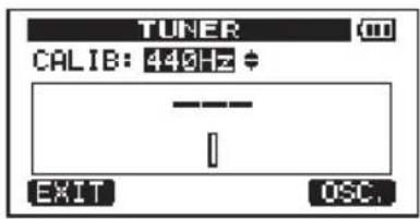 TUNER CALIB: 440Hz EXIT OSC.