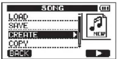 SONG LOAD SAVE CREATE COPY BACK