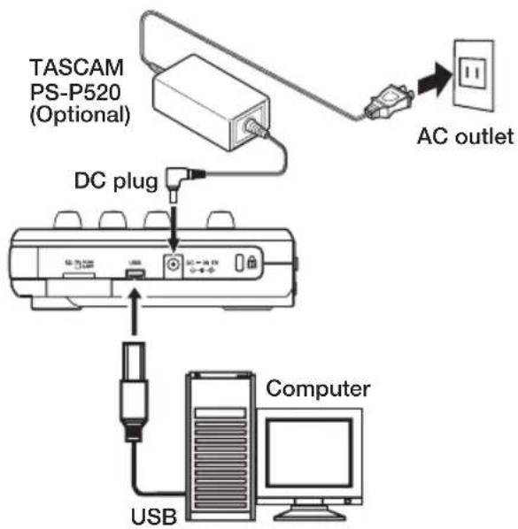TASCAM DP-008 - Connecting with other equipment - 2