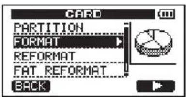 CARD PARTITION FORMAT REFORMAT FAT REFORMAT BACK