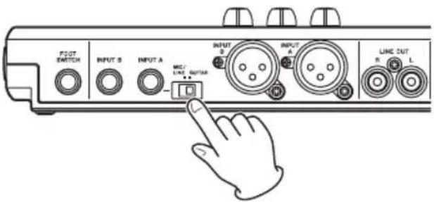 FLOT SWITCH INPUT B INPUT A MIC/LINE OUTPUT INPUT D INPUT A LINE OUT R L