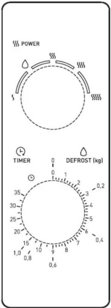 POWER TIMER 0 DEFROST (kg) 35 1 2 3 4 5 6 7 8 9 10 11 12 13 14 15 16 17 18 19 20 21 22 23 24 25 26 27 28 29 30 31 32 33 34 35