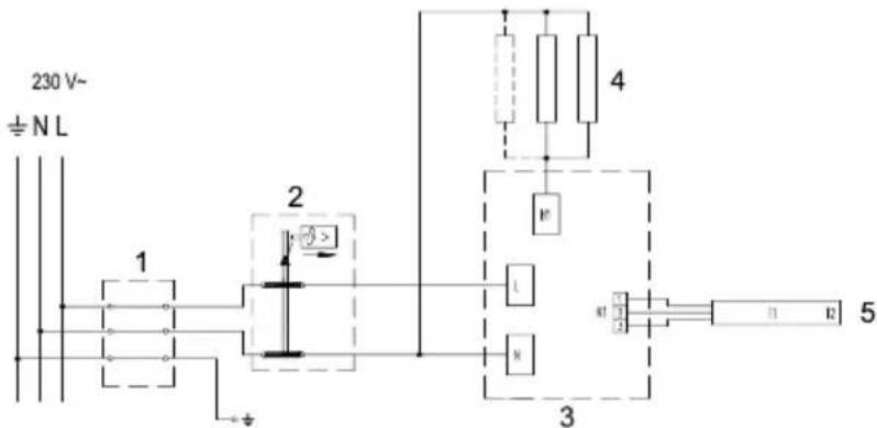 230 V~ ± N L 1 2 4 L H 3 5