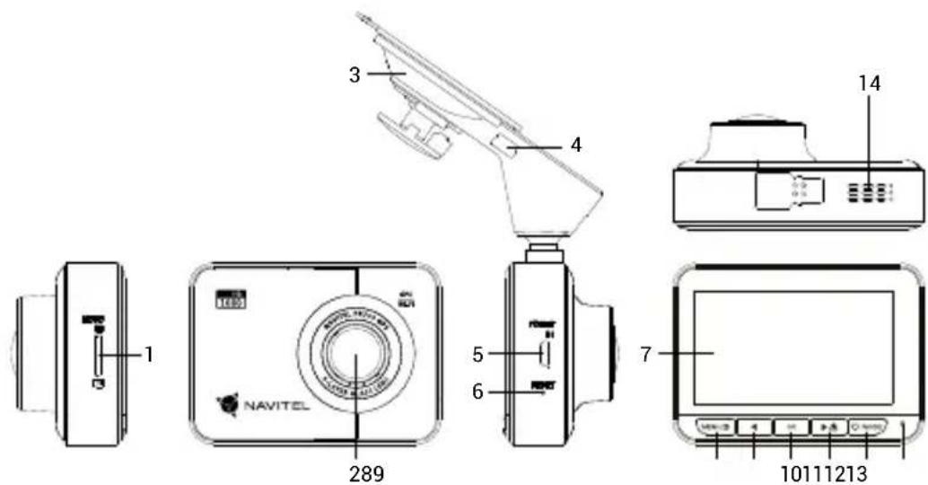 Navitel PR700 GPS - Eszköz elrendezése - 1