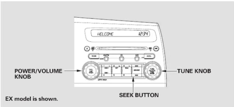 Honda Civic GX (2008) - Audio System (Models without navigation system) - 1