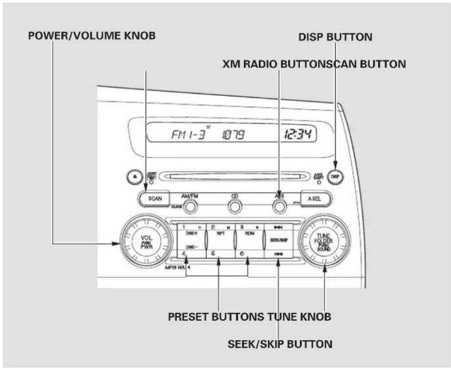Honda Civic GX (2008) - Playing the XM® Satellite Radio Optional on U.S. EX, EX-L and Si models - 1