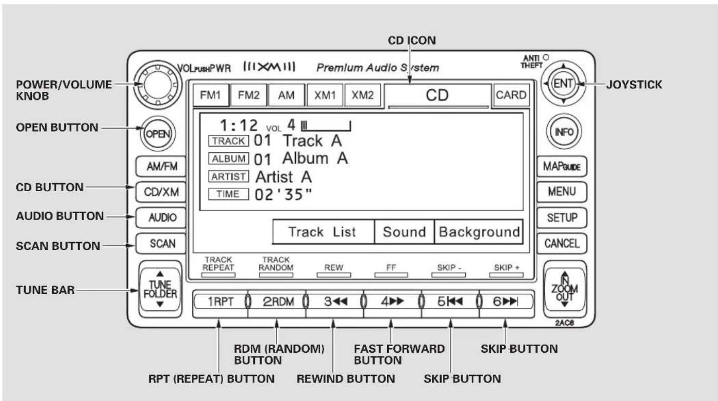 Honda Civic GX (2008) - Audio System (Models with navigation system) - 1