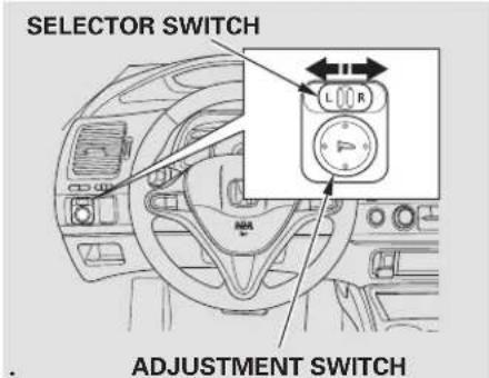 Honda Civic GX (2008) - Adjusting the Power Mirrors - 1