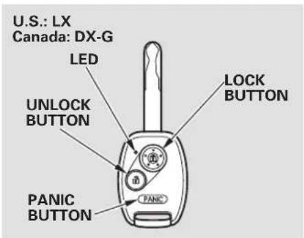 Honda Civic GX (2008) - Door Locks, Remote Transmitter - 1