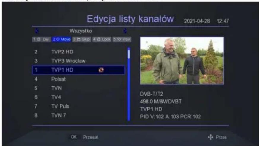 Edycja listy kanałów 2021-04-28 12:47 Wszystko 1 Dw 2 Move 3 Ssp 4 Lock 5 Fsw 2 TVP2 HD 3 TVP3 Wroclaw 1 TVP1 HD 4 Polsat 5 TVN 6 TV4 7 TV Puls 8 TVN 7 DVB-T/T2 498.0 M/8M/DVBT TVP1 HD PID V:102 A:103 PCR:102 OK Przesu Przes