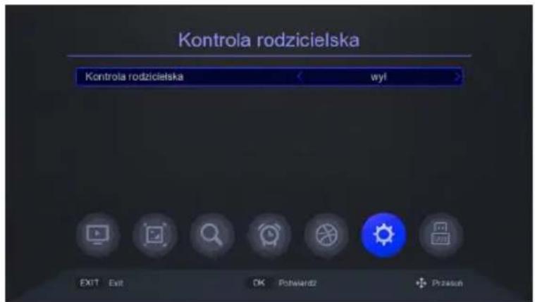 Kontrola rodzicielska Kontrola rodzicielska < wyl > EXIT Exit OK Pstwiardz Przazun