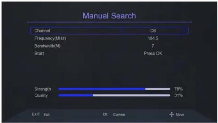 TECHNISAT Terrabox T3 - Manual channel search - 2