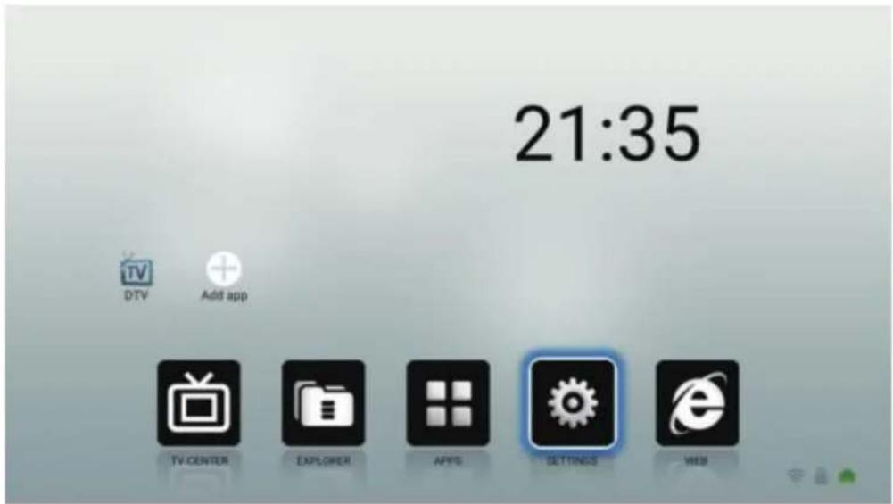 21:35 DTV Add app TV CENTER EXPLORER APPS SETTINGS WEB
