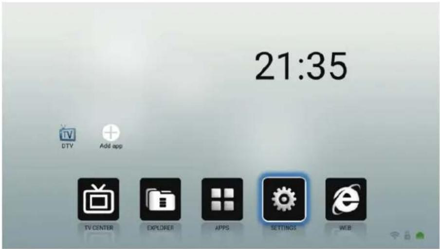 21:35 DTV Add app TV CENTER EXPLORER APPS SETTINGS WEB