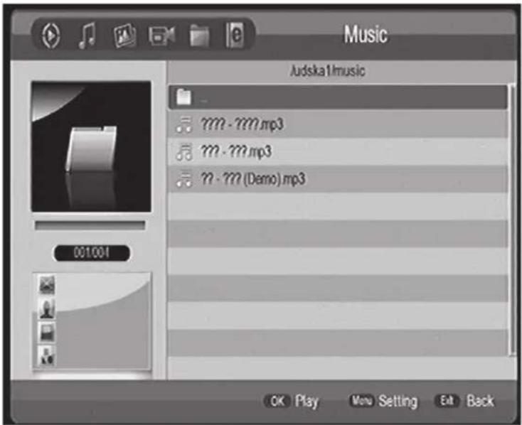 Music Audska1music ??? - ????.mp3 ??? - ????.mp3 ??? - ???? (Demo).mp3 001.004 OK Play Menu Setting Edit Back
