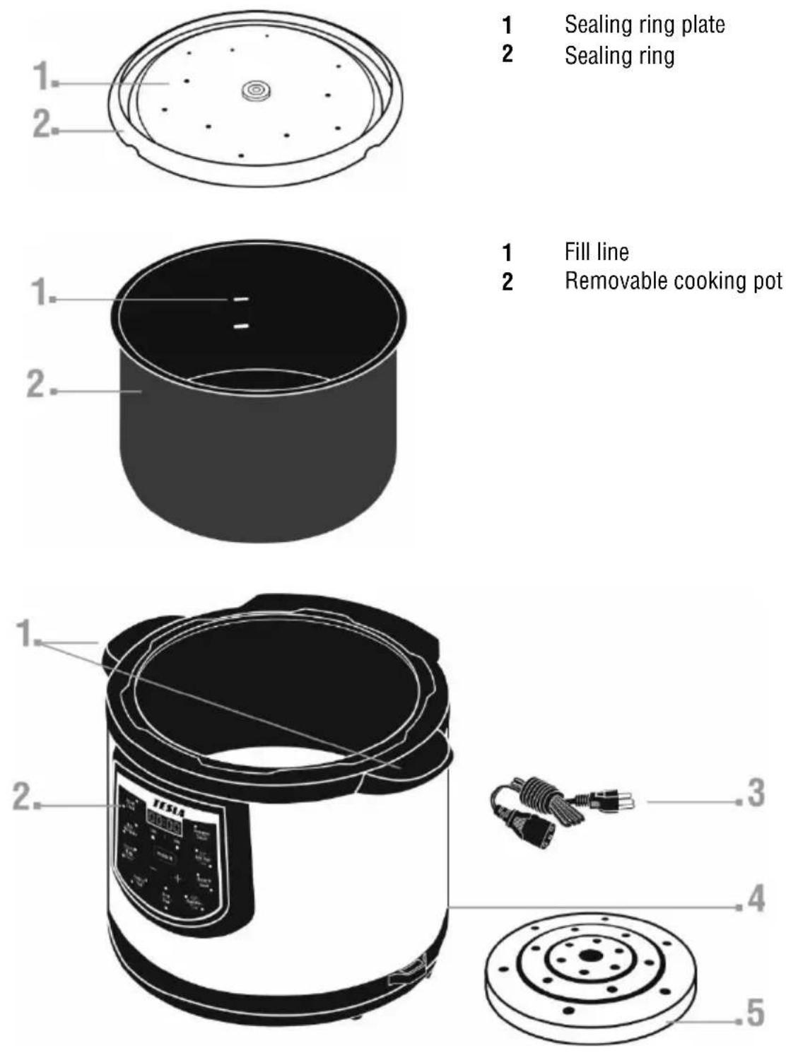 TESLA EliteCook K50 - PARTS OF THE ELECTRIC PRESSURE COVER - 2