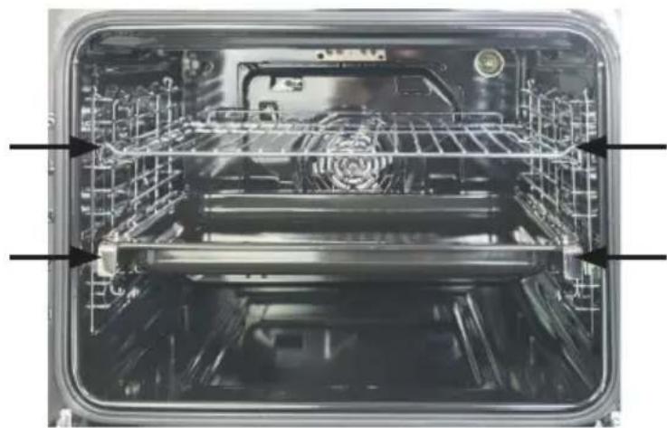 Concept ETV8560WH - Správne umiestnenie roštu alebo plechu do spotrebiča - 1