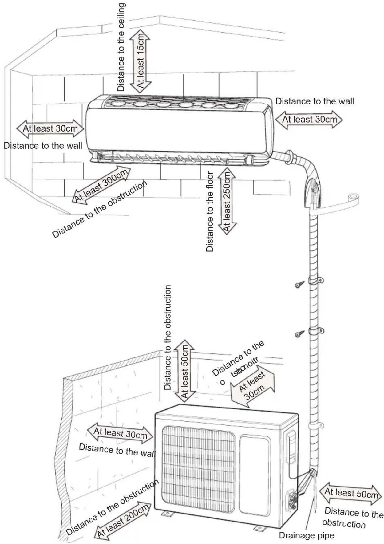 GREE GIST12BXA - Installation dimension diagram - 1