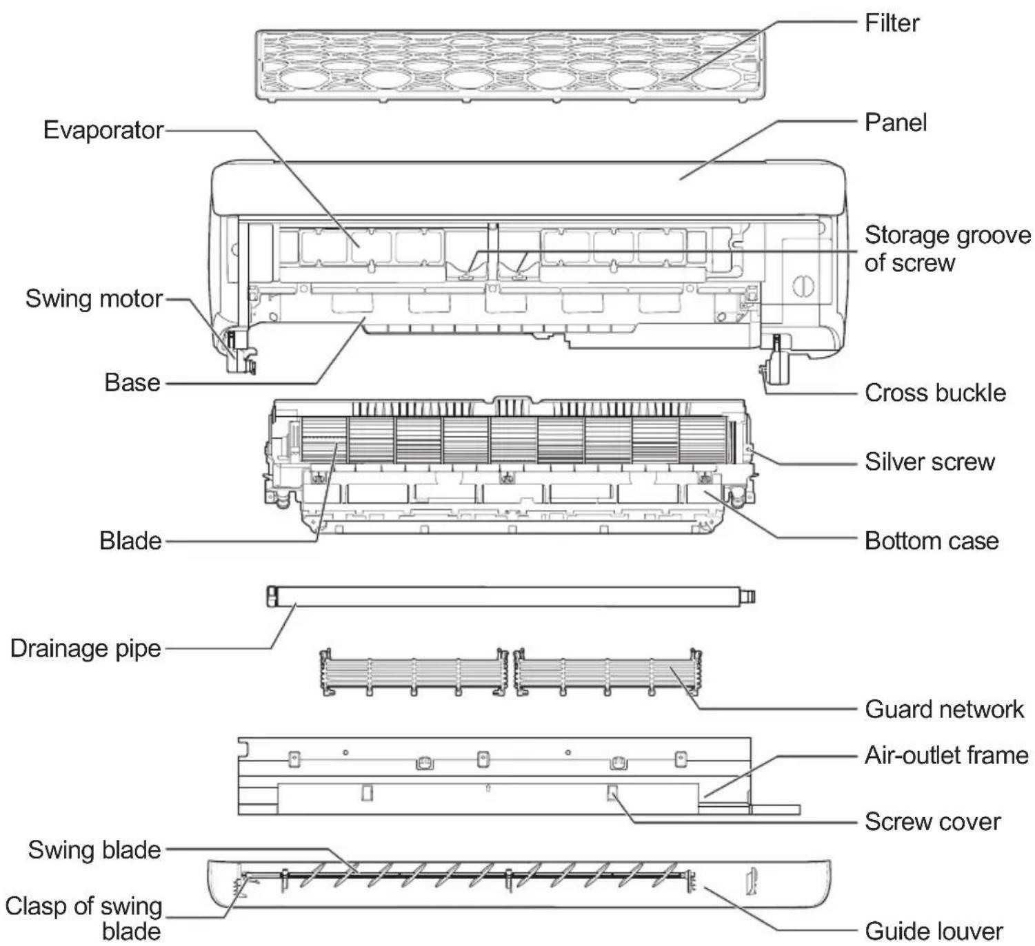GREE GIST12BXA - Schematic diagram of parts - 1