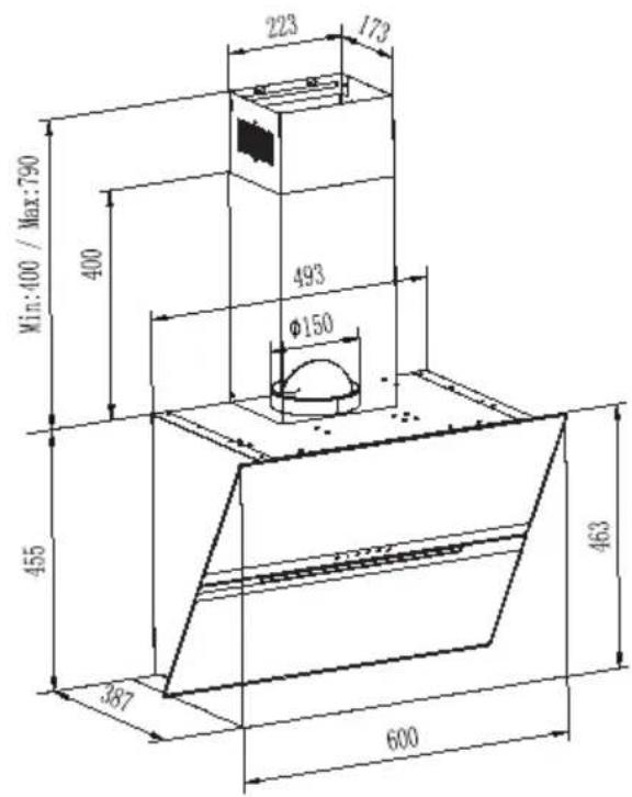Concept OPK5860BC - Appliance dimensions - 1