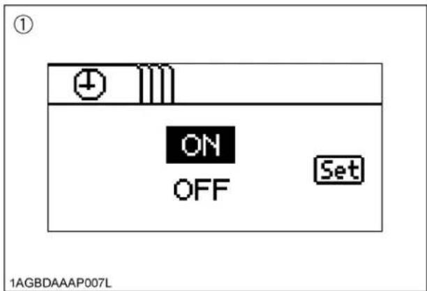 KUBOTA M5N-111HDCC12 - Setting the clock display ON/OFF - 2