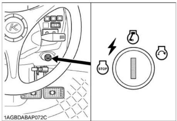 KUBOTA M5N-111HDCC12 - Insert the key into the key switch and turn it "ON". - 1