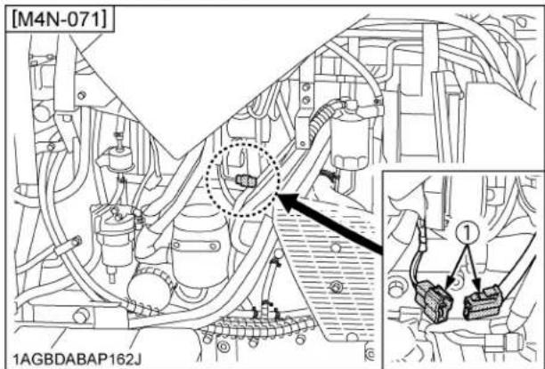 KUBOTA M5N-111HDCC12 - Disconnect the heater connector. - 1