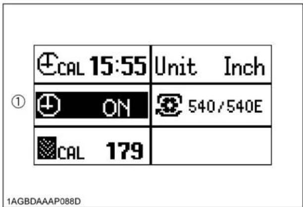 KUBOTA M5N-111HDCC12 - Setting the clock display ON/OFF - 1