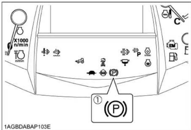 KUBOTA M5N-111HDCC12 - Make sure the parking brake is set. - 2