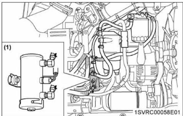 Technical line drawing of an internal combustion engine assembly with valve and housing components (no text or symbols)
