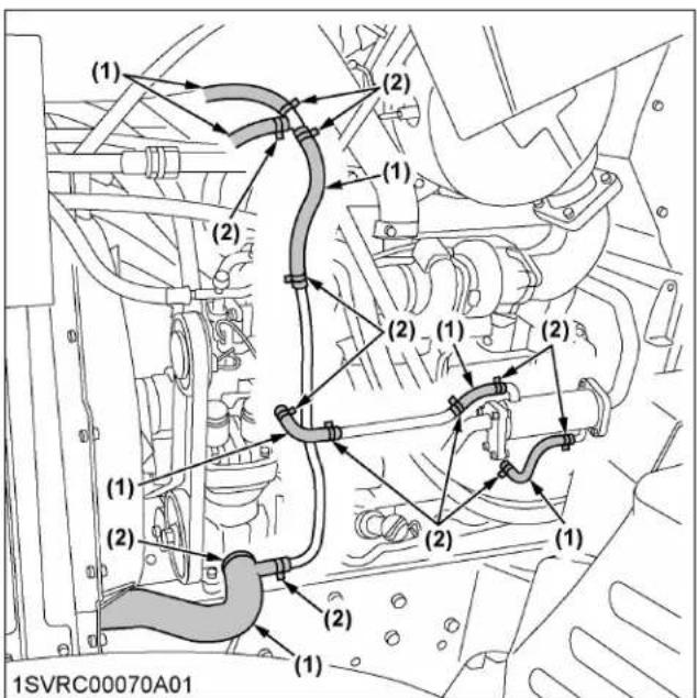 KUBOTA M7-172P-KVT - Checking radiator hose and clamp - 2