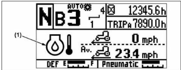 N B 3 1 AUTO 4 12345.6h TRIPA 7890.0h (1) 0 mph Av. 23.4 mph DEF E F Pneumatic