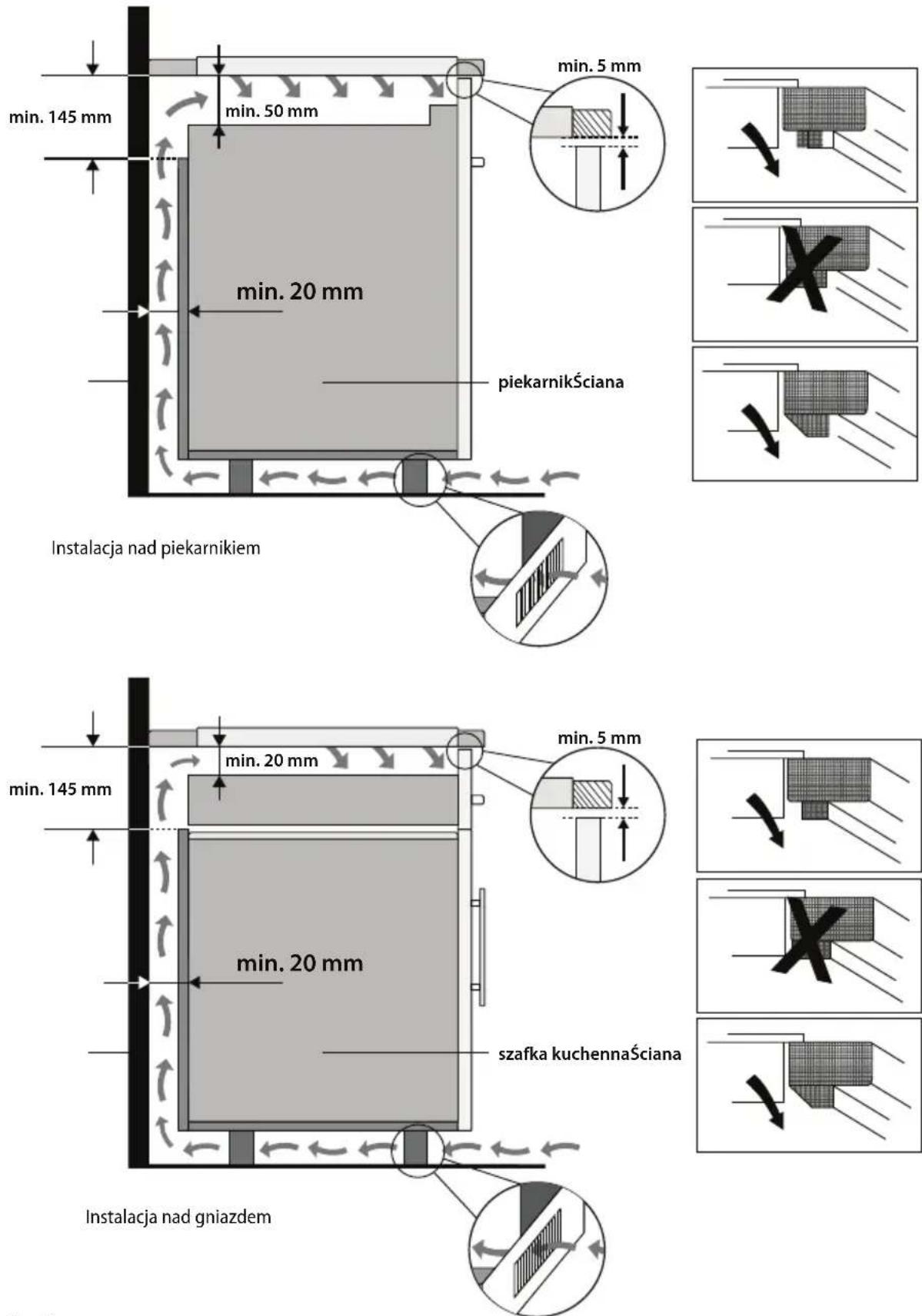 Concept IDV4560BF - Instalację urządzenia należy przeprowadzić w poniższych krokach: - 1